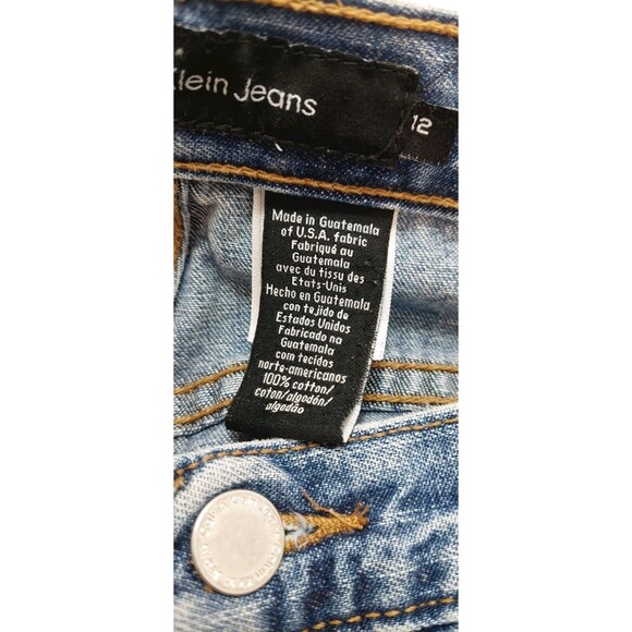 Calvin Klein Women's Size 12 Jeans Bootcut Double Stone Wash Heel Drag - Picture 8 of 13